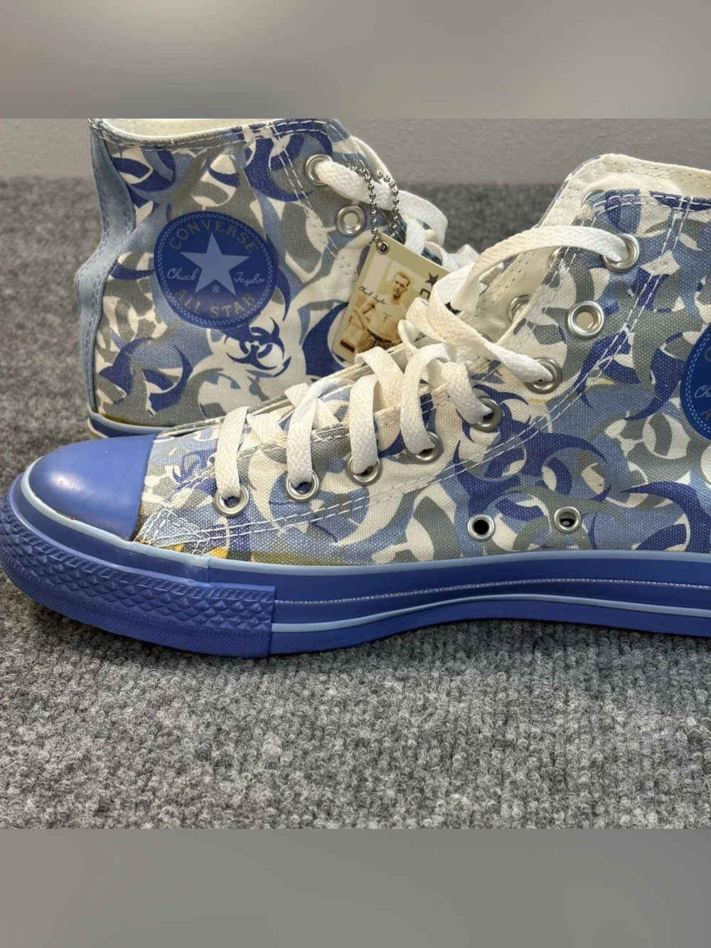 Converse All Star High Top Blue Camo Biohazard Aquatic VTG 1W317 Mens Sz 8 Tag - Picture 9 of 16